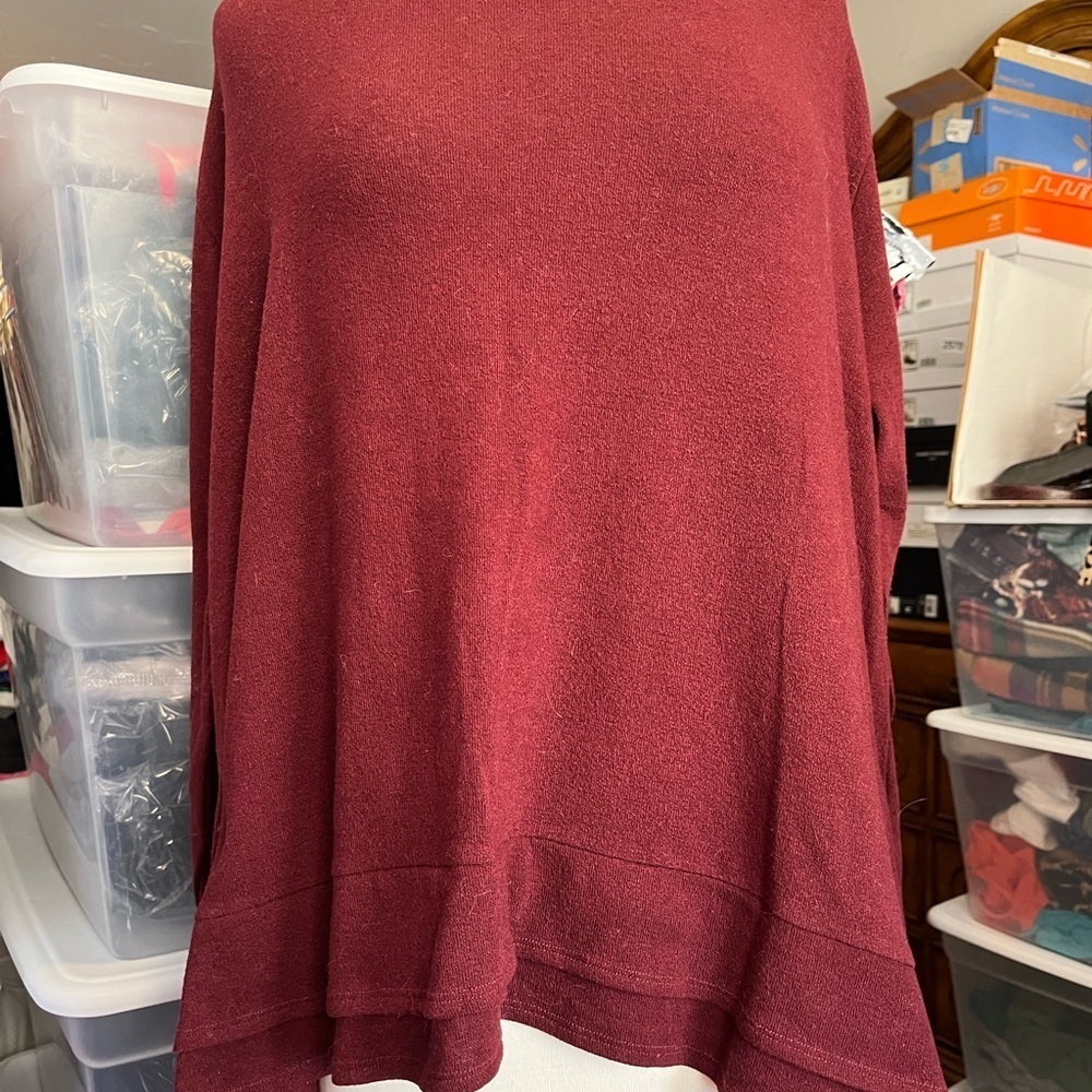 Nally & Millie Women's Sweater in Rich Burgundy - Picture 9 of 12
